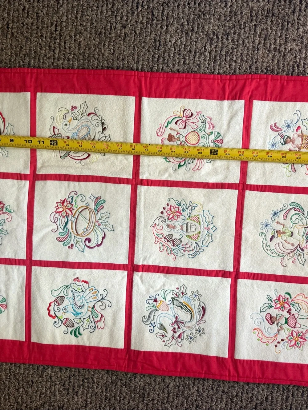 Large Vintage Needlepoint Folk Art Wall Hanging. Rare & Pristine Condition
